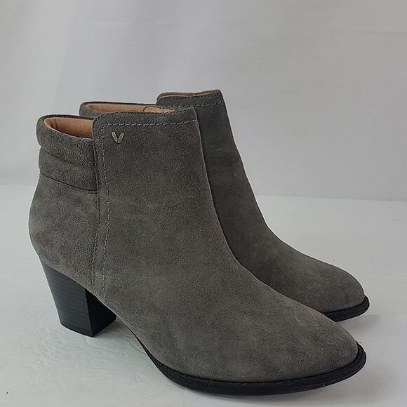 Vionic Jessie Gray Suede Leather Women's Ankle Boots - Picture 1 of 14